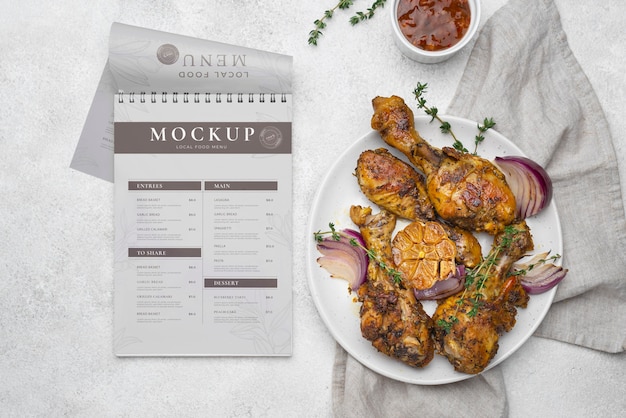 Cibi locali con design di menu mockup