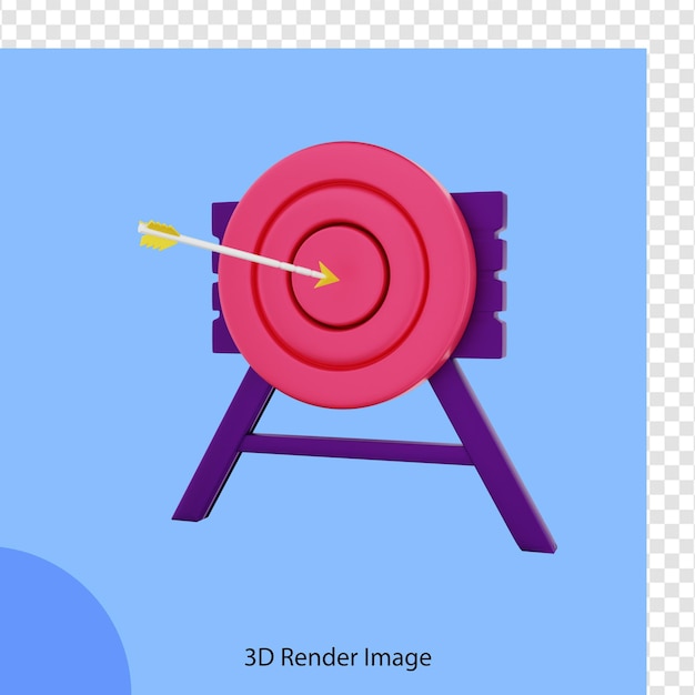 PSD cible de la flèche des finances du rendu 3d sur la cible