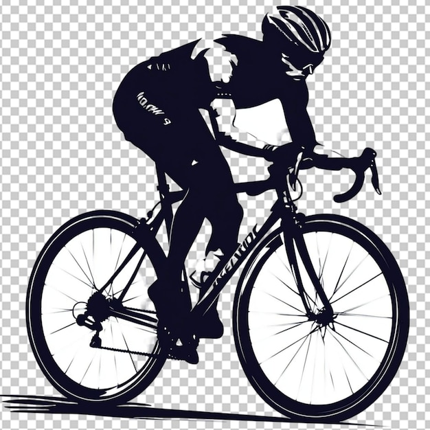 Ciclisti atleti in silhouette Ciclista stradale su sfondo trasparente