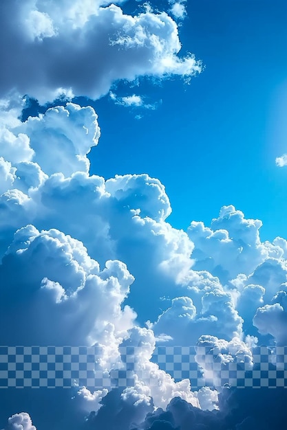 PSD ciel bleu avec des nuages blancs papier peint sur fond transparent