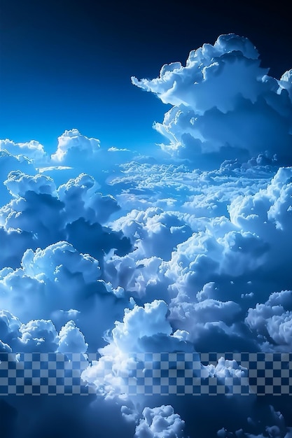 PSD ciel bleu avec des nuages blancs papier peint sur fond transparent