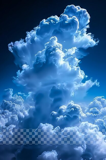 PSD ciel bleu avec des nuages blancs papier peint sur fond transparent