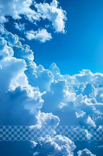 PSD ciel bleu avec des nuages blancs papier peint sur fond transparent