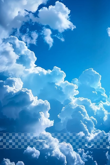 PSD ciel bleu avec des nuages blancs papier peint sur fond transparent