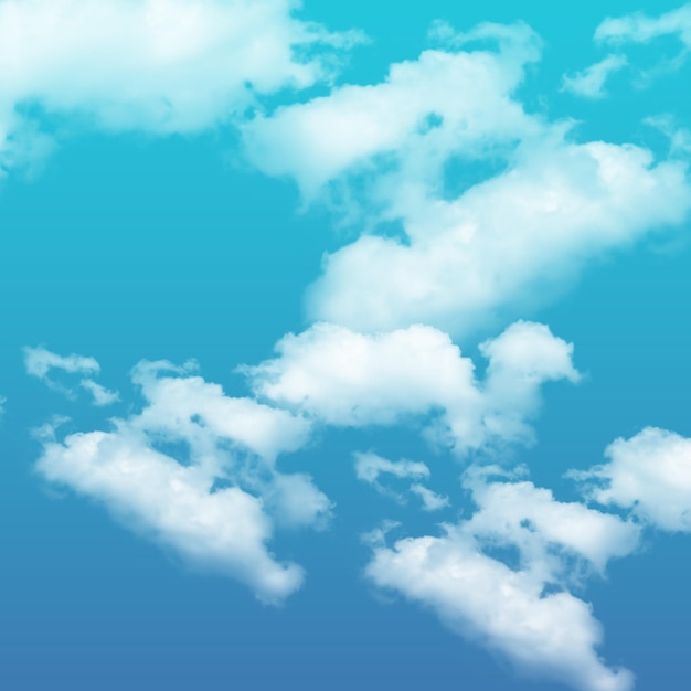 un ciel bleu avec des nuages et le mot nuage au milieu