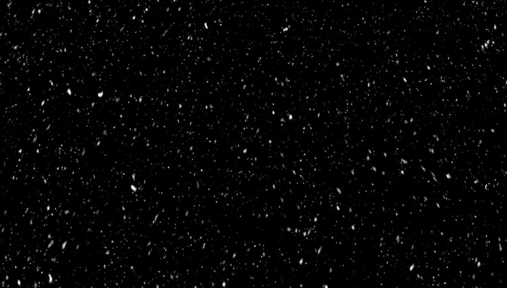 PSD cielo notturno animato con neve che cade e stelle scintillanti