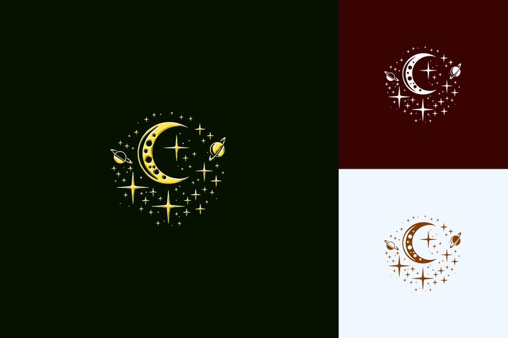 PSD un cielo soñado iluminado por la luna con diseños espaciales de estrellas y planetas surro png diseños de iconos lunares inspirados