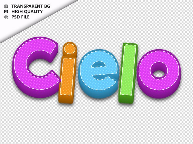 PSD cielo tipografia texto colorido craft primavera psd transparente