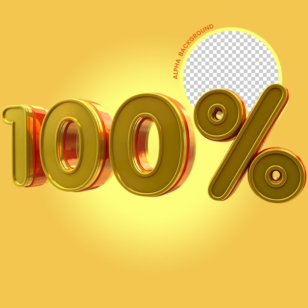Cien por ciento de descuento 3d render