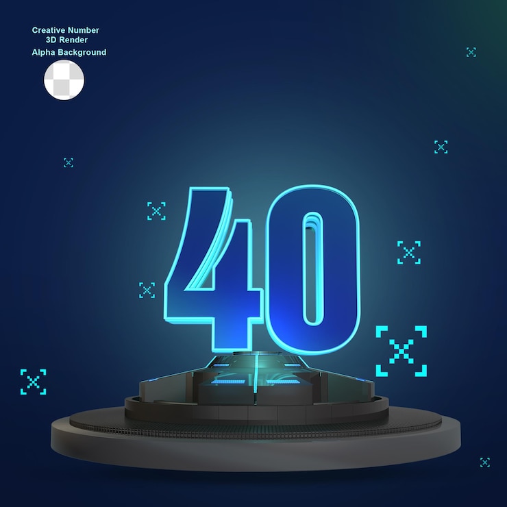 PSD ciencia ficción azul 3d número 40