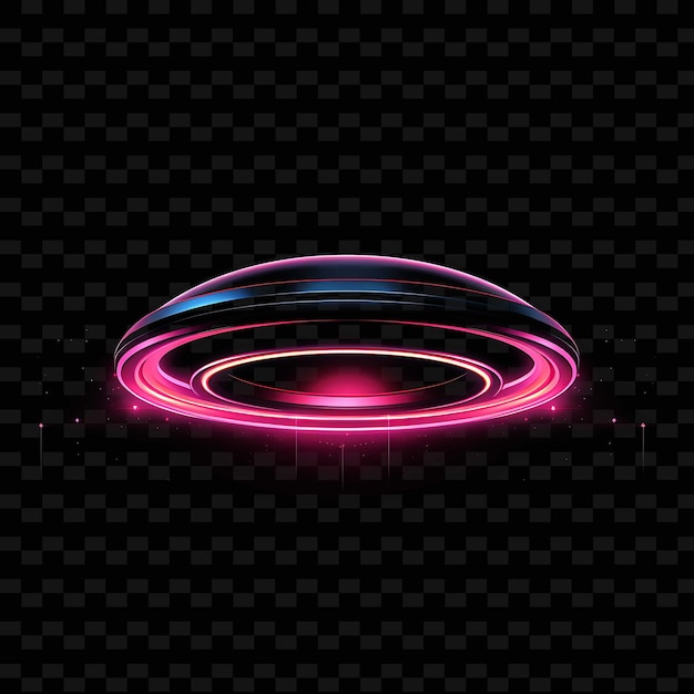 PSD ciencia ficción victoriana líneas de neón iluminadas zepelines resplandor rosa png formas y2k artes de luz transparentes