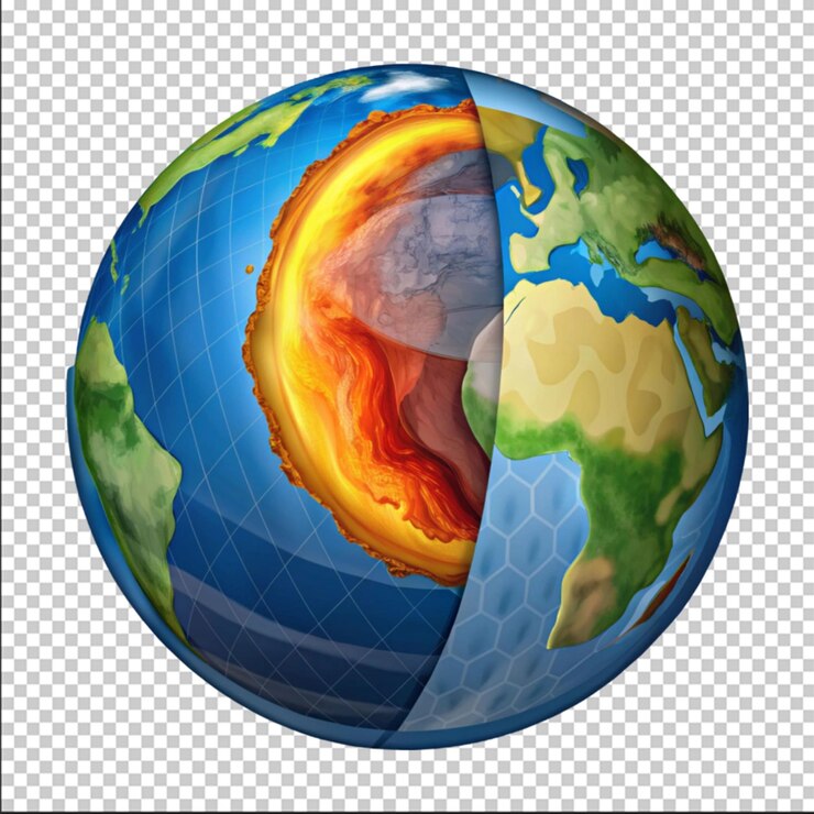 PSD ciencia de la tierra aislada en un fondo transparente