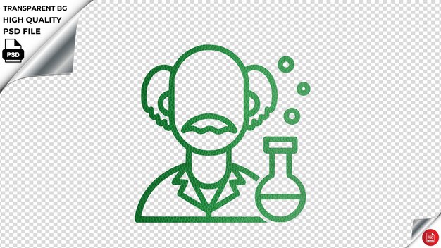 PSD científico einstein conocimiento loco ciencia científica vector icono de lujo cuero verde texturado psd tr