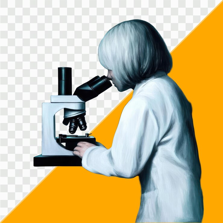 PSD científico utilizando un microscopio