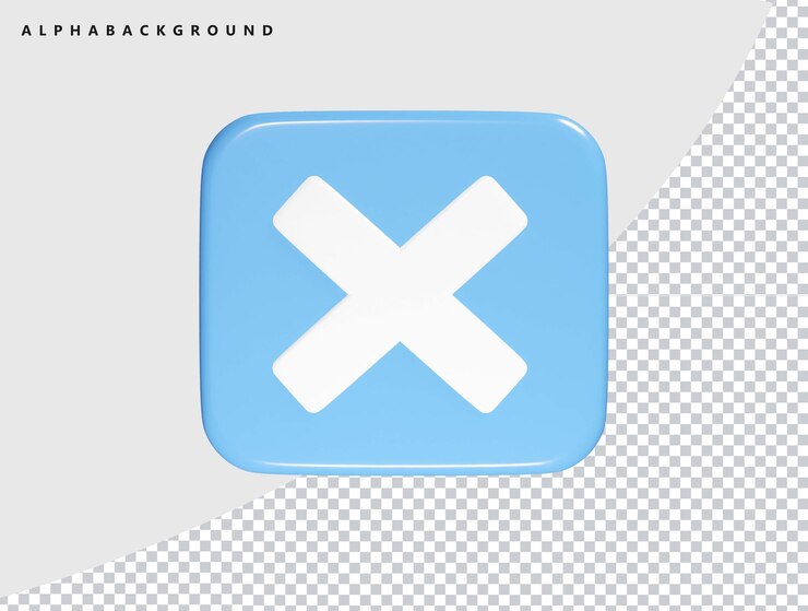 PSD cierra el icono del vector de renderización 3d