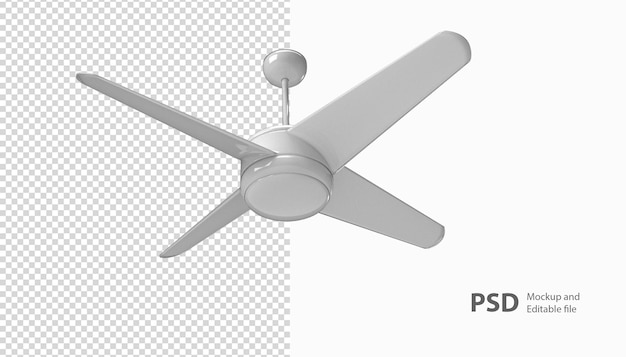 Ciérrese para arriba en una representación del ventilador aislada