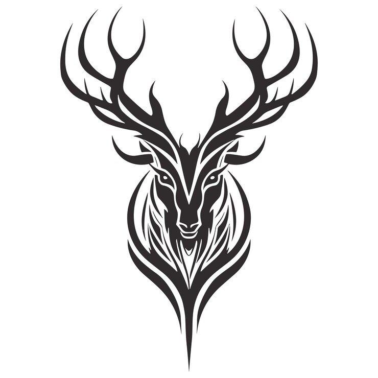 PSD el ciervo, el animal, la libertad, el mundo, la vida silvestre, la maravilla, el vector, la ilustración gráfica.