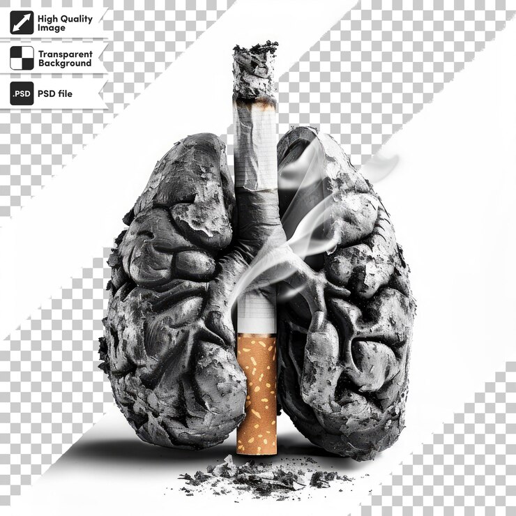 PSD une cigarette avec une cigarette dedans et une cigarette au milieu