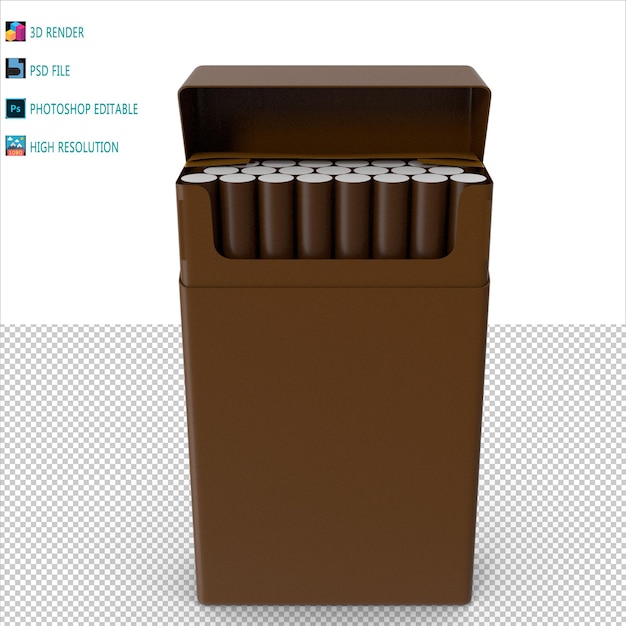 PSD cigarette packet 3d render psd. (en anglais)