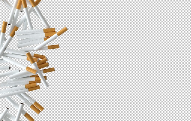 Cigarettes avec espace de copie pour le texte sur transparent