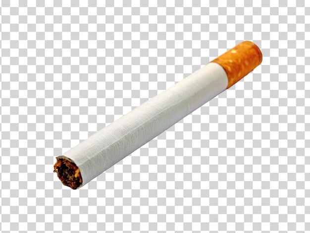 Un cigarrillo sobre un fondo transparente