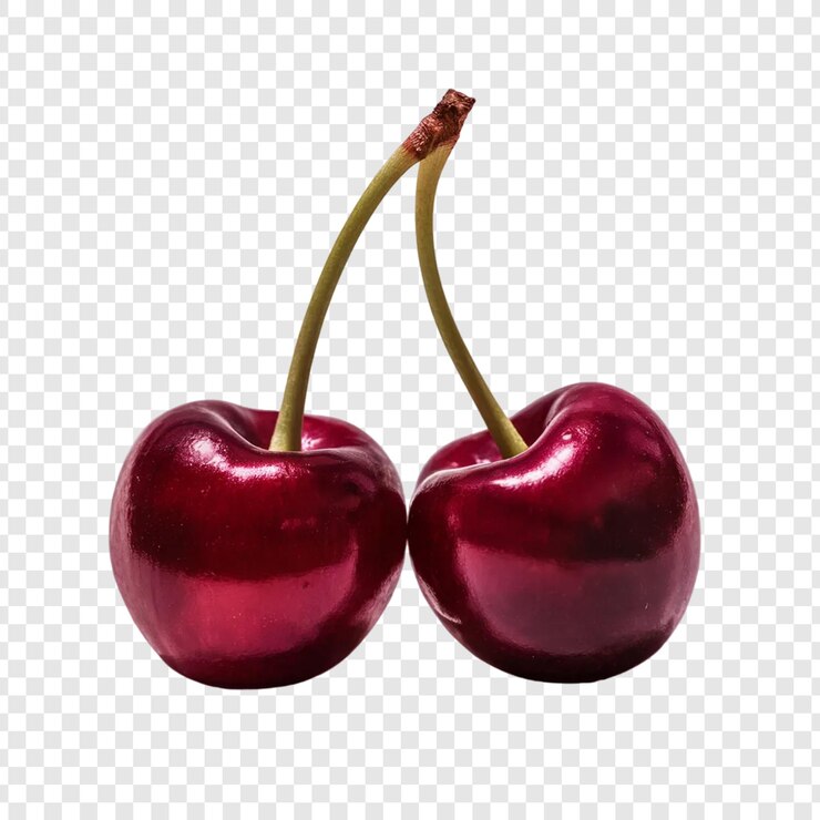 Ciliegie dolci isolate su sfondo trasparente