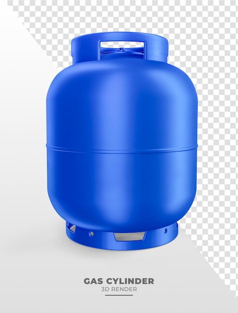 Cilindro de gás isolado em fundo transparente em renderização 3d realista