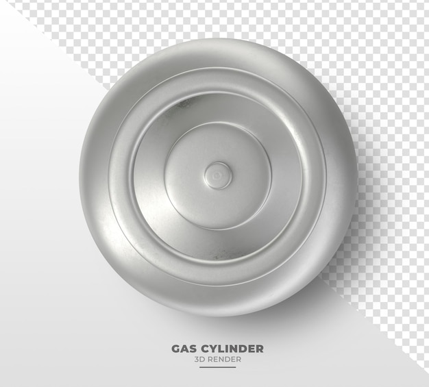 Cilindro de gás isolado em fundo transparente em renderização 3d realista