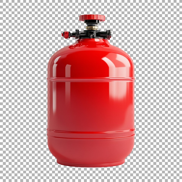 PSD cilindro de gas en un fondo transparente generado por ai