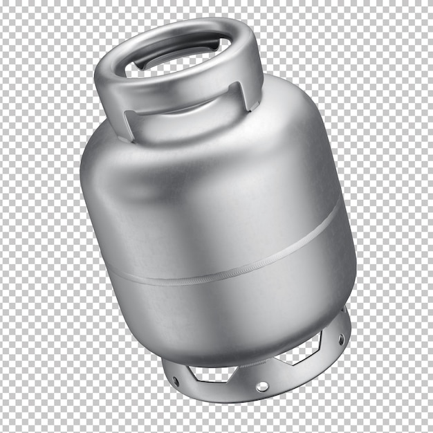 PSD cilindro de gas de glp gris 3d con fondo transparente