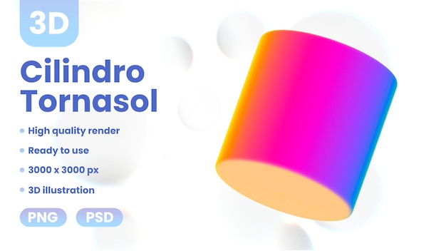 Cilindro tornasol 3d