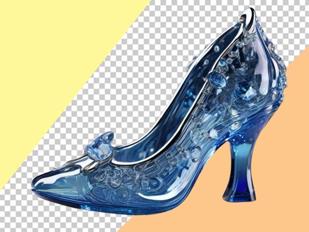 PSD cinder ella est une princesse aux chaussures de cristal bleu.