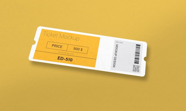 Cinema de papel e ingressos para eventos editável em PSD Mockup Design Premium Mockup