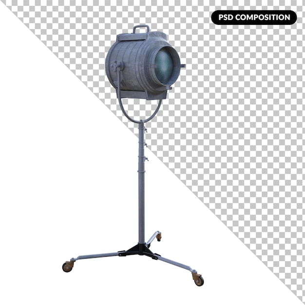 Cinéma Spotlight rendu 3d isolé