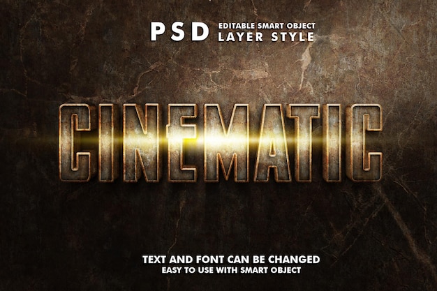 PSD cinematic 3d realistischer texteffekt premium psd