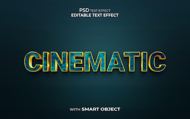 Cinematic editierbarer texteffekt im mockup-stil im 3d-stil
