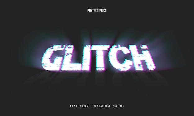 cinematic glow glitch text effect
