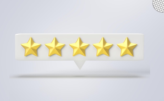 Cinque stelle d'oro icona di recensione positiva per app e siti web