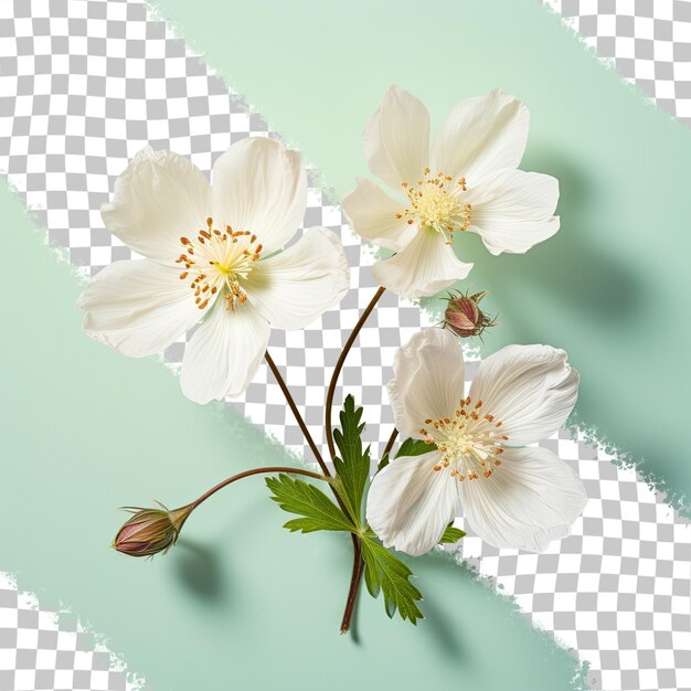 PSD cinquefoil blanco sobre un fondo transparente