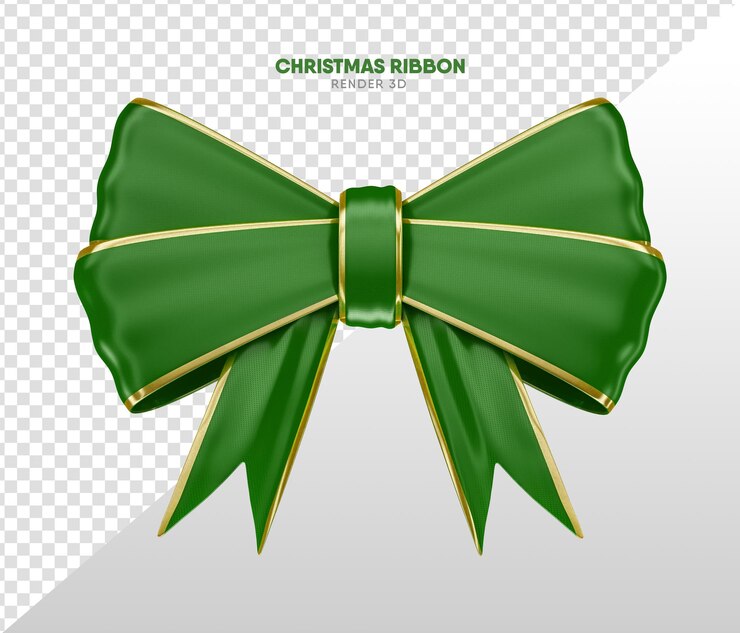 PSD cinta 3d render realista navidad dorado y verde