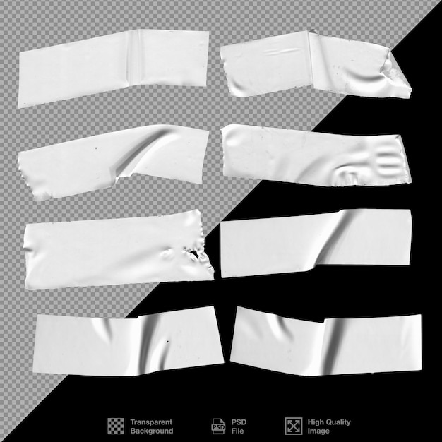 cinta adhesiva blanca sobre un fondo transparente