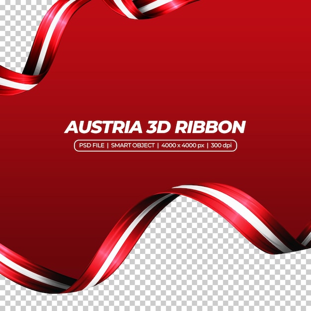 Cinta con bandera de austria color 3d