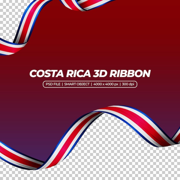 Cinta con bandera de costa rica color 3d