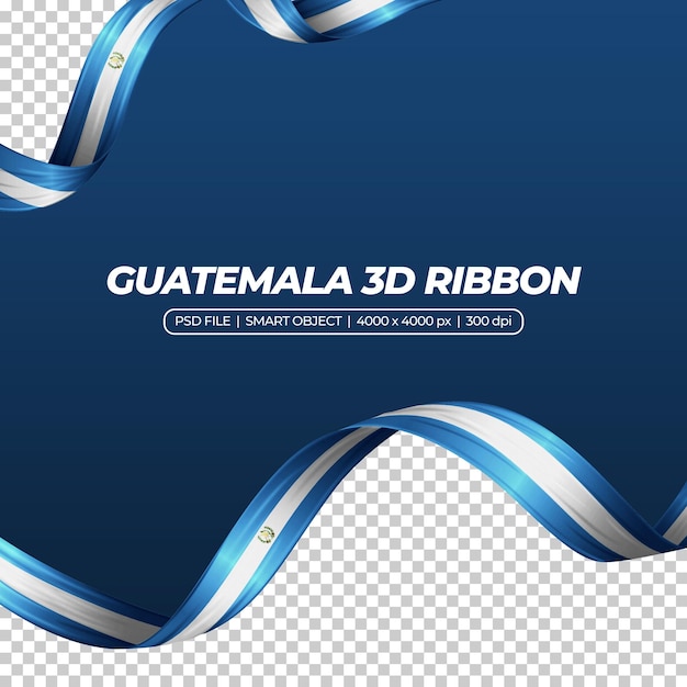 cinta con la bandera de Guatemala en color 3d