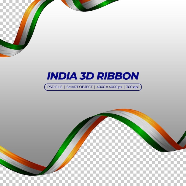 Cinta con bandera india color 3d