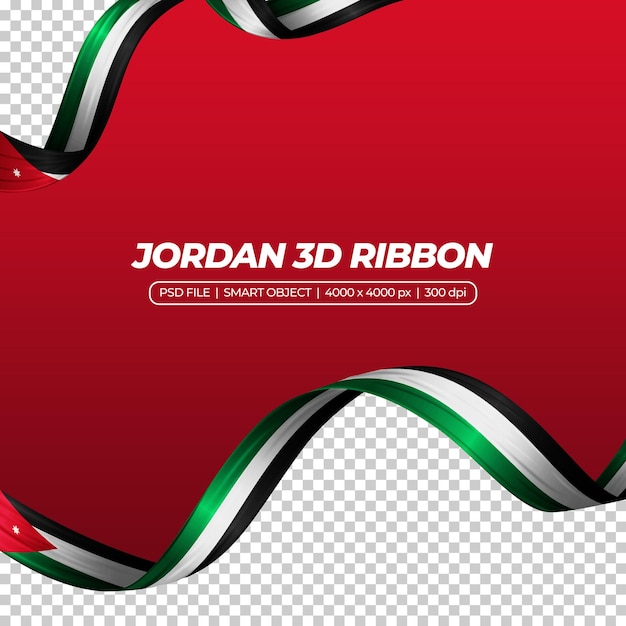 cinta con la bandera de Jordania color 3d