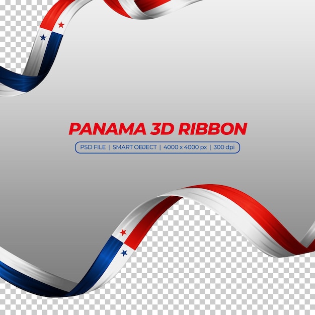 PSD cinta con bandera de panamá color 3d