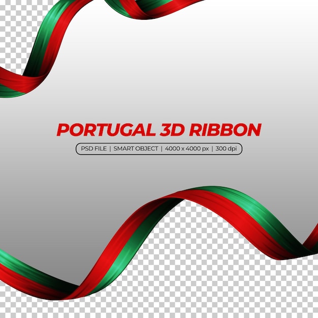 Cinta con bandera de portugal color 3d