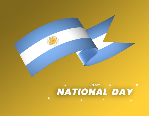 PSD cinta de banner del día de la independencia nacional de diseño de elemento de bandera de argentina psd