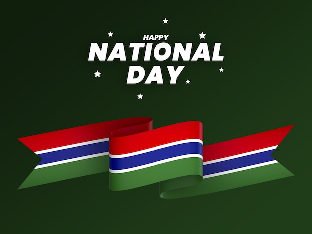 PSD cinta de banner del día de la independencia nacional del diseño del elemento de la bandera de gambia psd